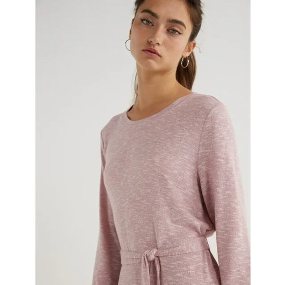 Time and Tru Women's Long Sleeve Belted Hacci Dress, Size M 8-10 - Picture 4 of 5